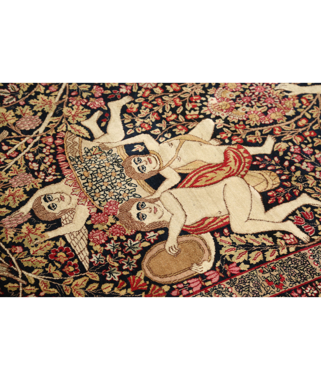 Kerman 4'10'' X 7'5'' Hand-Knotted Wool Rug 4'10'' x 7'5'' (145 X 223) / Black / Burgundy