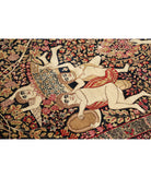 Kerman 4'10'' X 7'5'' Hand-Knotted Wool Rug 4'10'' x 7'5'' (145 X 223) / Black / Burgundy