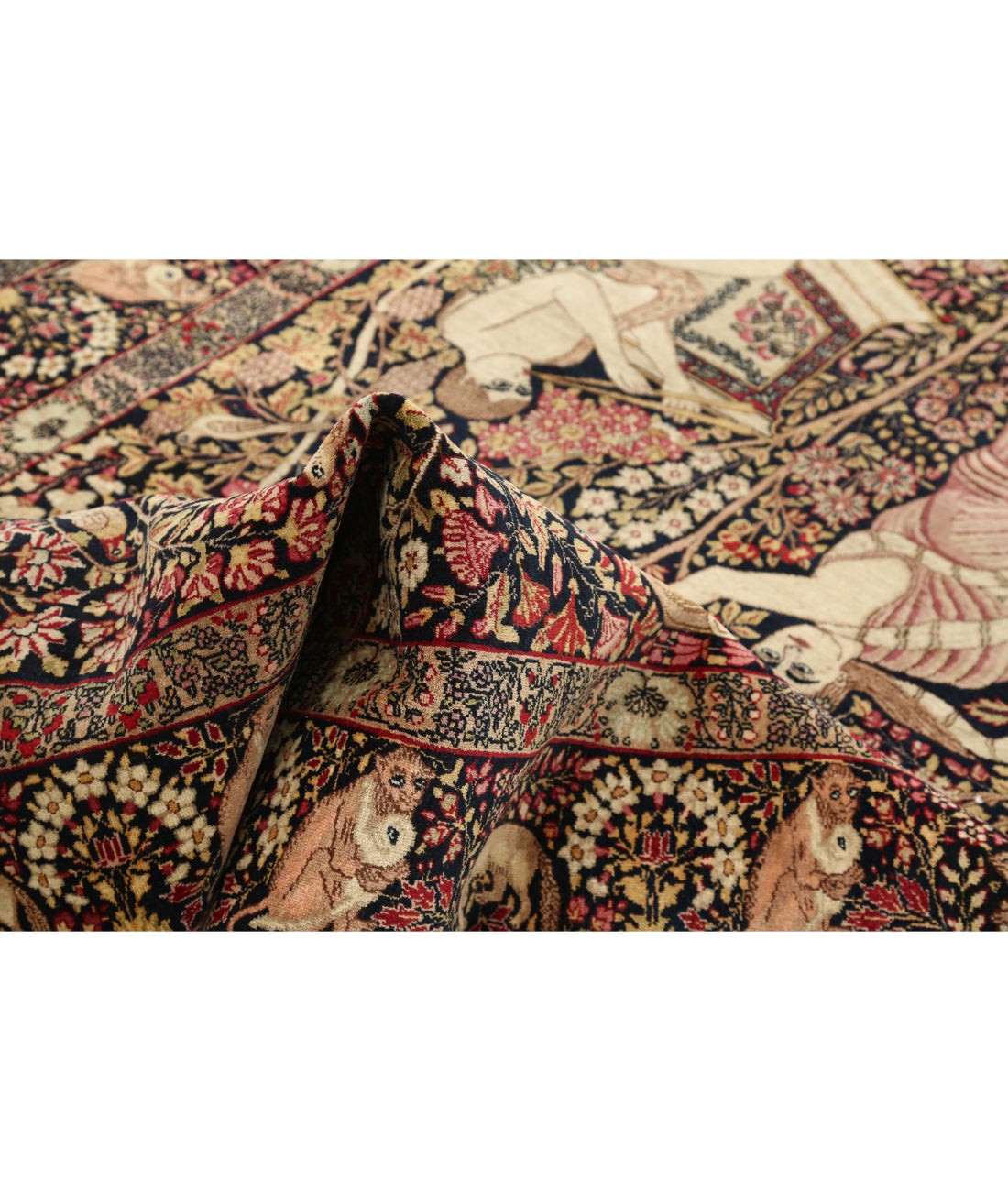 Kerman 4'10'' X 7'5'' Hand-Knotted Wool Rug 4'10'' x 7'5'' (145 X 223) / Black / Burgundy