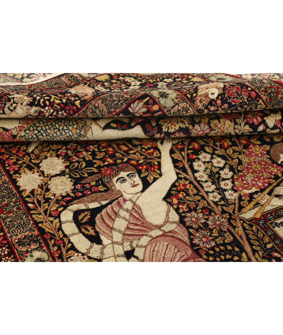 Kerman 4'10'' X 7'5'' Hand-Knotted Wool Rug 4'10'' x 7'5'' (145 X 223) / Black / Burgundy