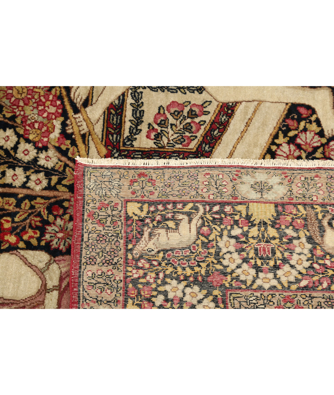 Kerman 4'10'' X 7'5'' Hand-Knotted Wool Rug 4'10'' x 7'5'' (145 X 223) / Black / Burgundy