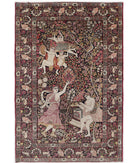 Kerman 4'10'' X 7'5'' Hand-Knotted Wool Rug 4'10'' x 7'5'' (145 X 223) / Black / Burgundy