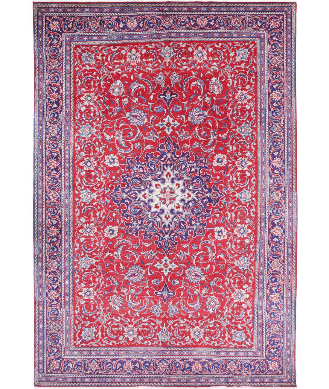 Mahal 6'10'' X 10'5'' Hand-Knotted Wool Rug 6'10'' x 10'5'' (205 X 313) / Red / Blue