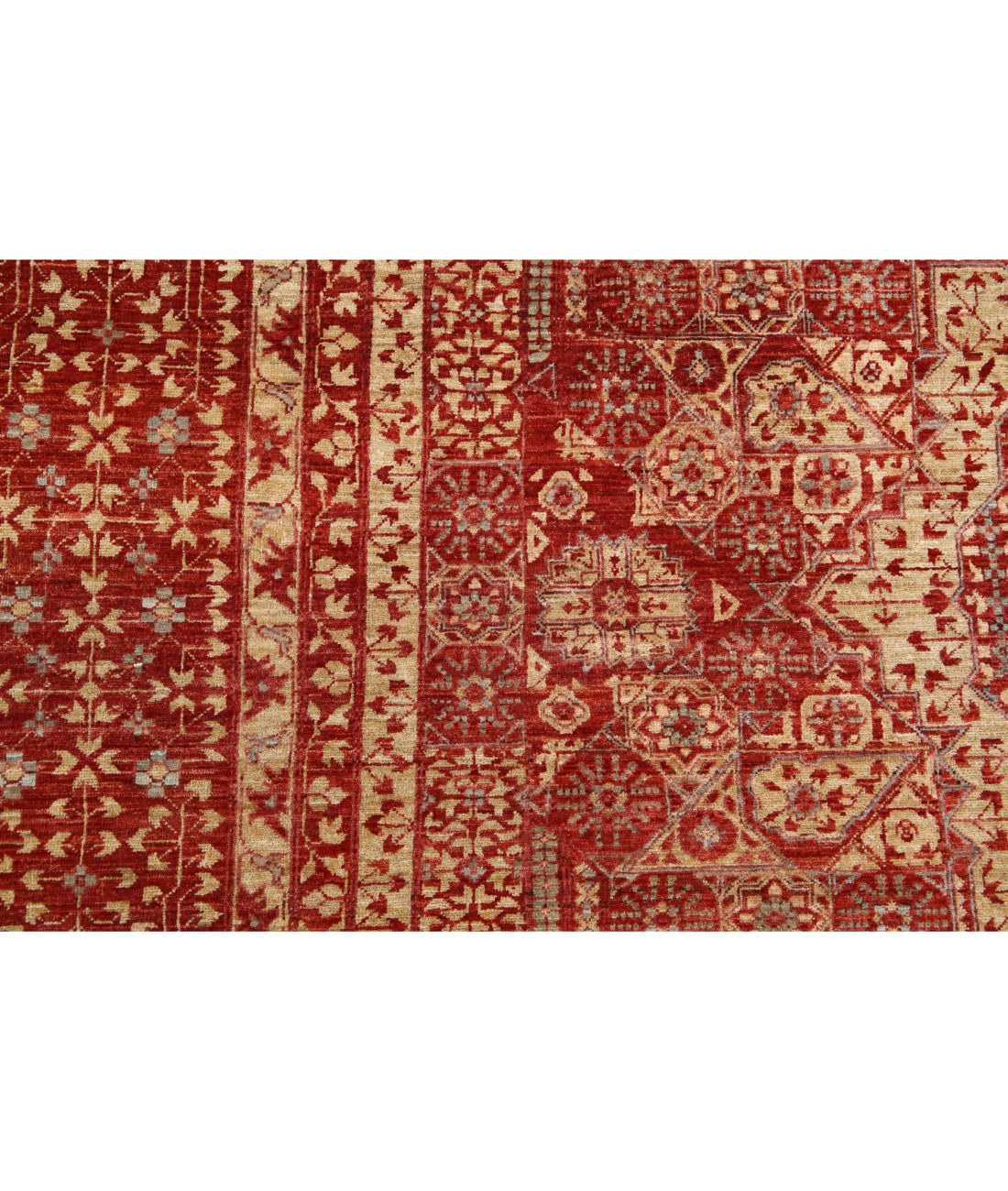 Mamluk 8'6'' X 11'9'' Hand-Knotted Wool Rug 8'6'' x 11'9'' (255 X 353) / Red / Ivory