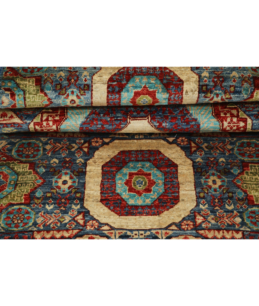 Mamluk 2'6'' X 9'10'' Hand-Knotted Wool Rug 2'6'' x 9'10'' (75 X 295) / Blue / Red