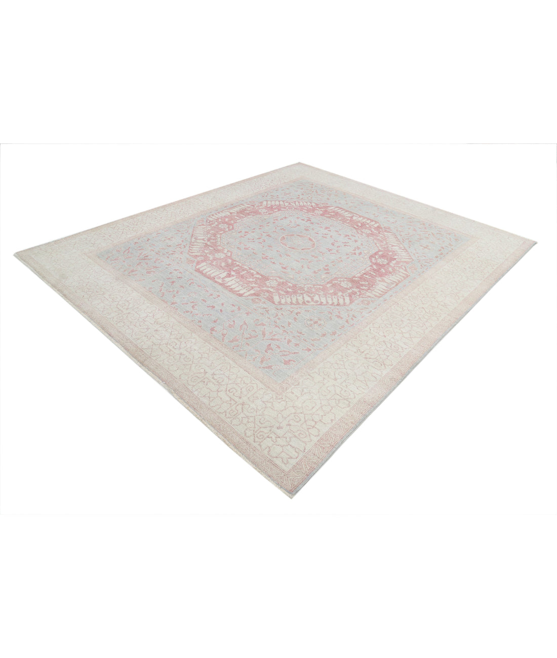 Mamluk 7'11'' X 9'4'' Hand-Knotted Wool Rug 7'11'' x 9'4'' (238 X 280) / Blue / Ivory