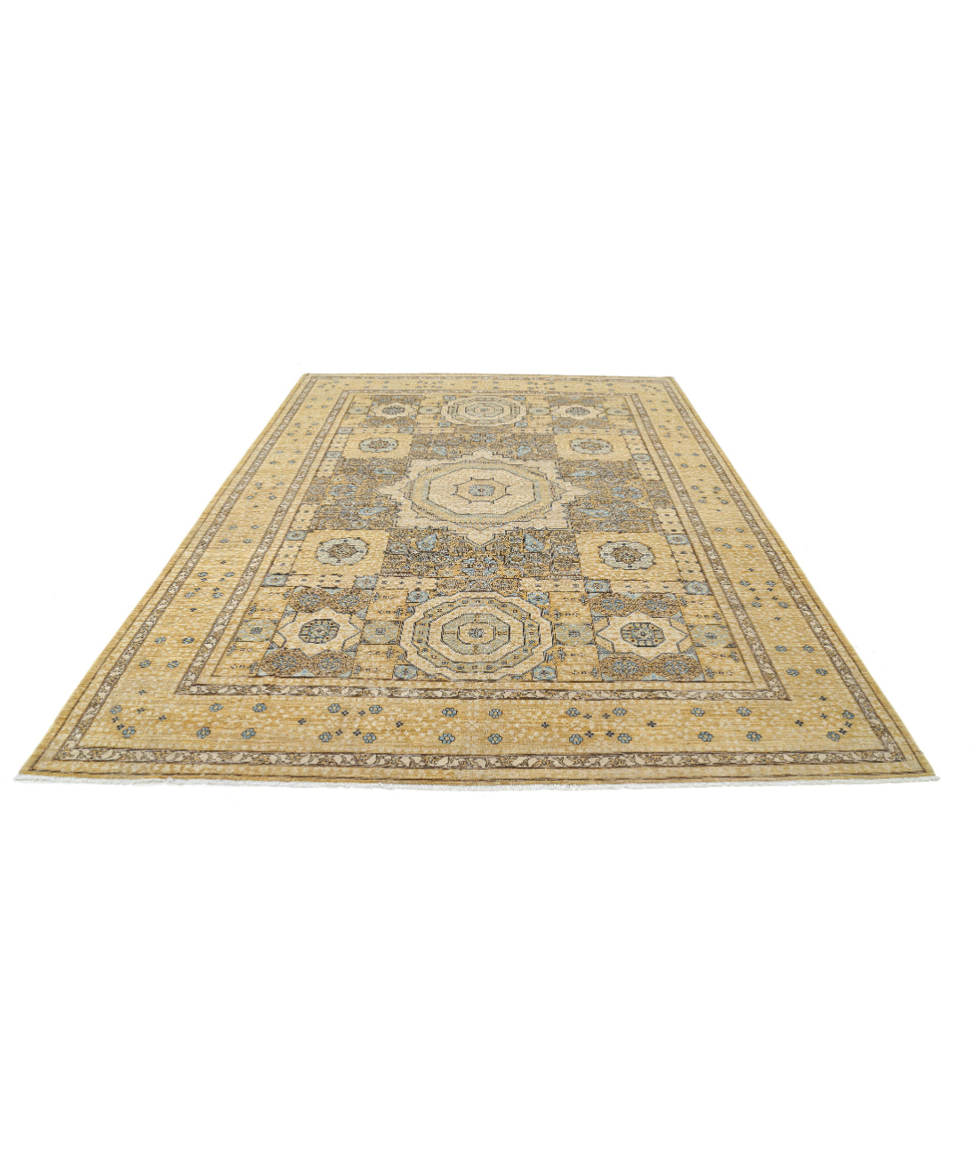 Mamluk 7'10'' X 10'10'' Hand-Knotted Wool Rug 7'10'' x 10'10'' (235 X 325) / Gold / Ivory