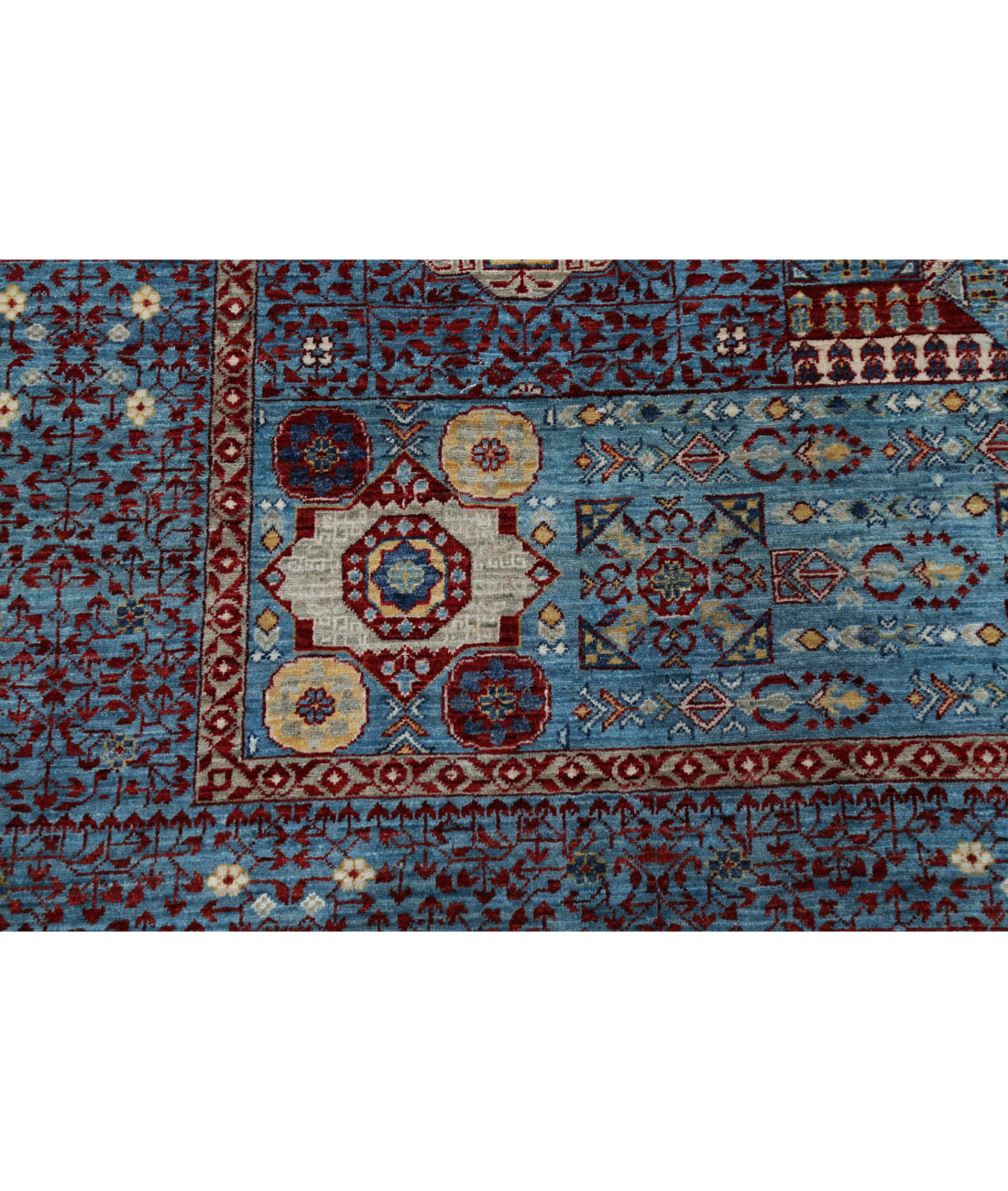 Mamluk 8'1'' X 9'10'' Hand-Knotted Wool Rug 8'1'' x 9'10'' (243 X 295) / Blue / Blue