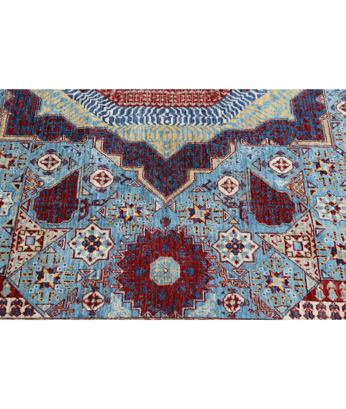 Mamluk 8'1'' X 9'10'' Hand-Knotted Wool Rug 8'1'' x 9'10'' (243 X 295) / Blue / Blue