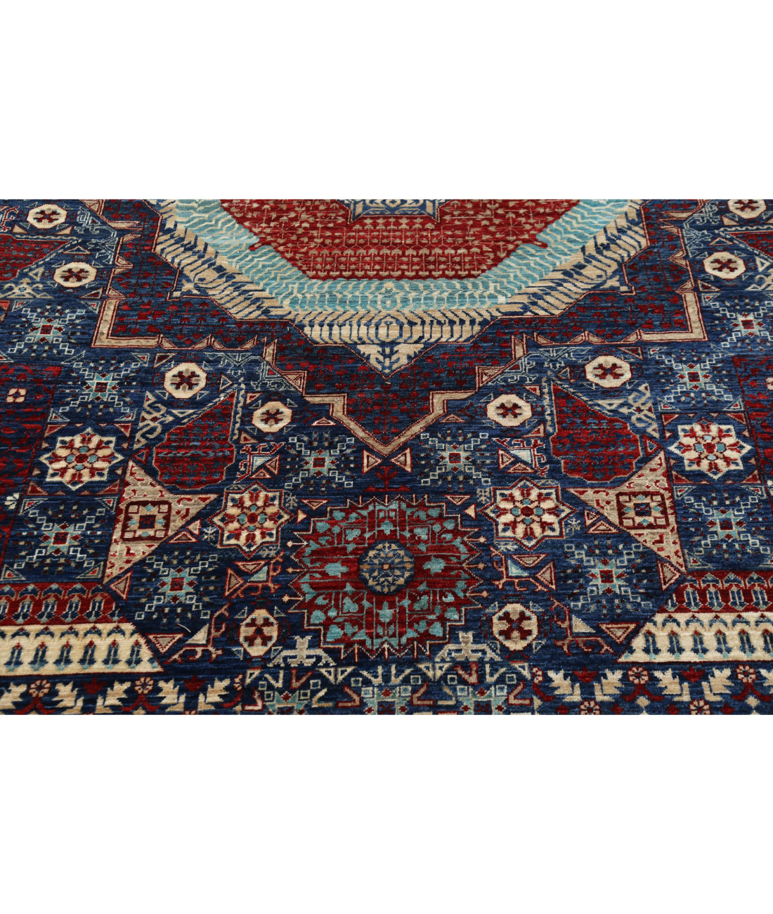 Mamluk 9'11'' X 13'11'' Hand-Knotted Wool Rug 9'11'' x 13'11'' (298 X 418) / Blue / Blue