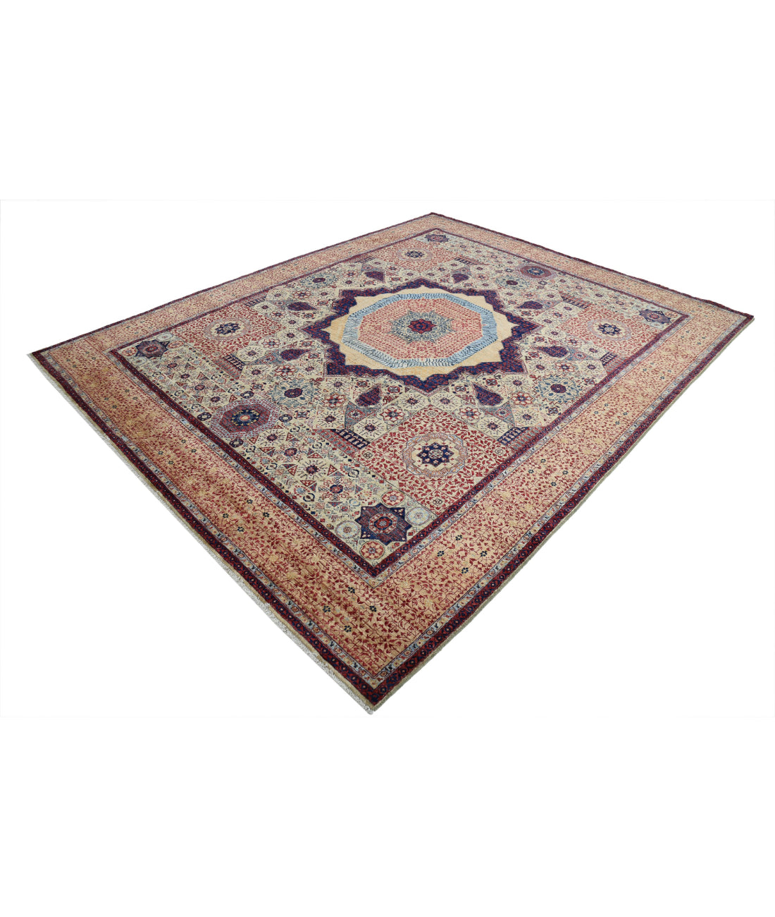 Mamluk 8'3'' X 10'3'' Hand-Knotted Wool Rug 8'3'' x 10'3'' (248 X 308) / Beige / Red
