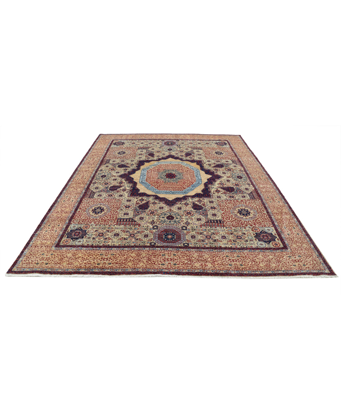 Mamluk 8'3'' X 10'3'' Hand-Knotted Wool Rug 8'3'' x 10'3'' (248 X 308) / Beige / Red