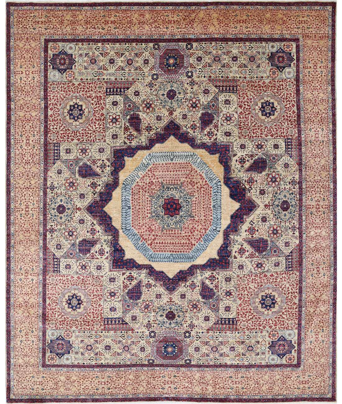 Mamluk 8'3'' X 10'3'' Hand-Knotted Wool Rug 8'3'' x 10'3'' (248 X 308) / Beige / Red