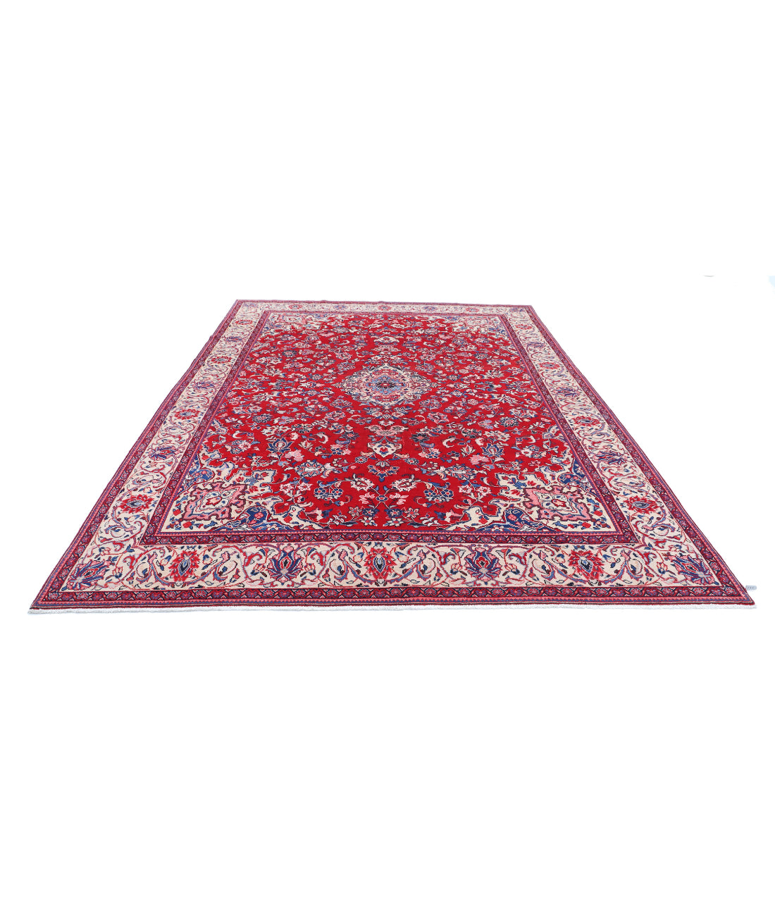 Mashad 8'6'' X 12'1'' Hand-Knotted Wool Rug 8'6'' x 12'1'' (255 X 363) / Red / Ivory