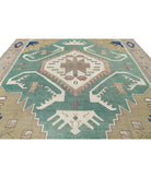 Heriz 11'10'' X 14'6'' Hand-Knotted Wool Rug 11'10'' x 14'6'' (355 X 435) / Green / Tan