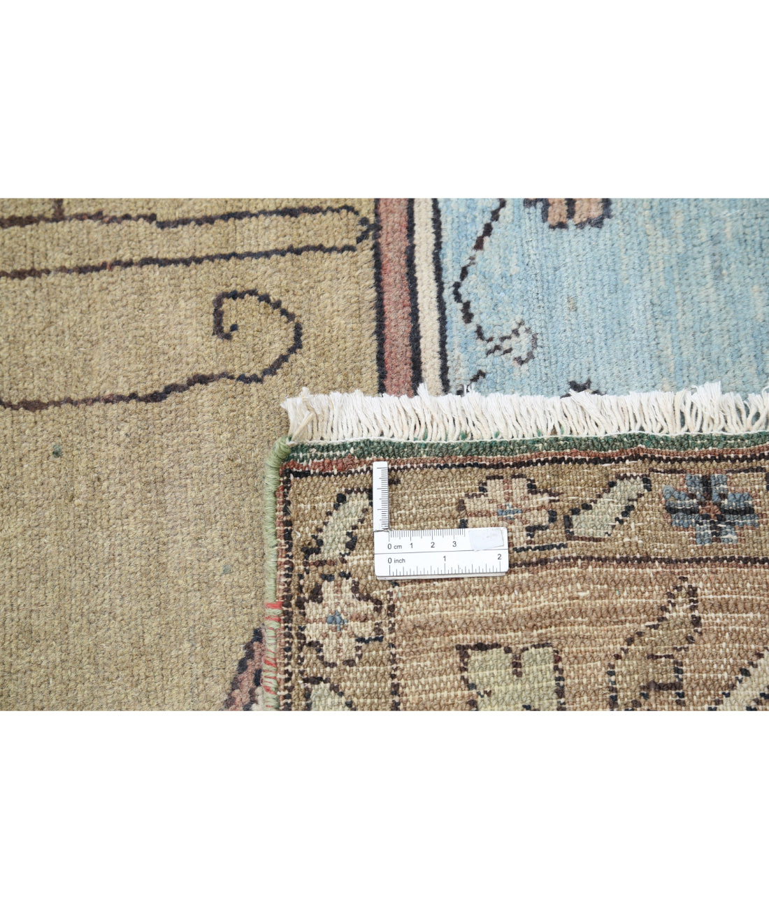 Heriz 11'10'' X 14'6'' Hand-Knotted Wool Rug 11'10'' x 14'6'' (355 X 435) / Green / Tan