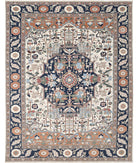 Heriz 12'0'' X 15'2'' Hand-Knotted Wool Rug 12'0'' x 15'2'' (360 X 455) / Ivory / Blue