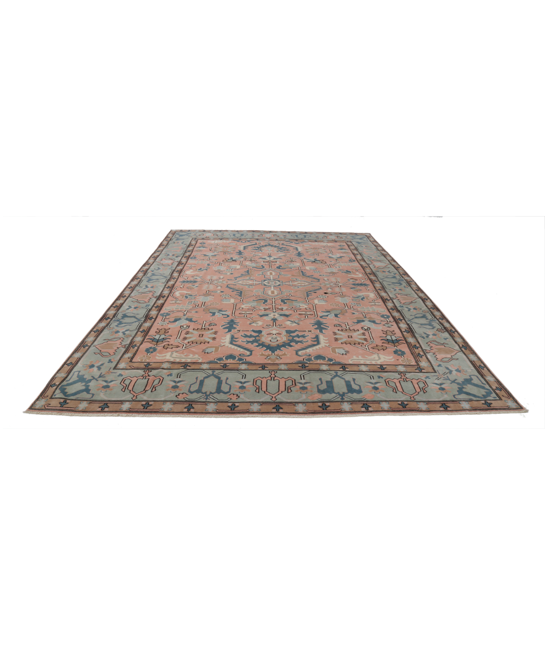 Vintage 8'9'' X 11'6'' Hand-Knotted Wool Rug 8'9'' x 11'6'' (263 X 345) / Pink / Blue