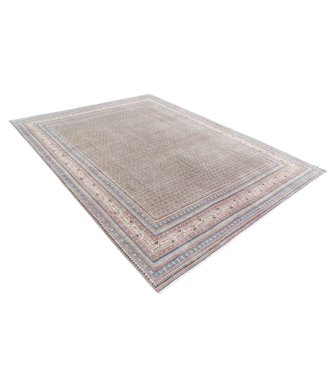 Vintage 7'8'' X 10'4'' Hand-Knotted Wool Rug 7'8'' x 10'4'' (230 X 310) / Taupe / Blue