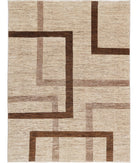Modcar 5'7'' X 7'5'' Hand-Knotted Wool Rug 5'7'' x 7'5'' (168 X 223) / Brown / Brown