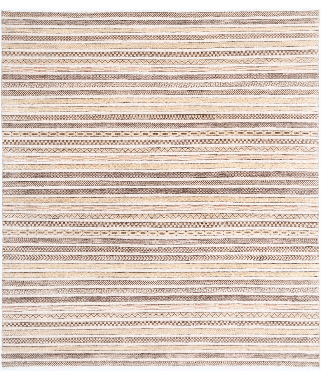 Modcar 6'7'' X 7'6'' Hand-Knotted Wool Rug 6'7'' x 7'6'' (198 X 225) / Beige / N/A