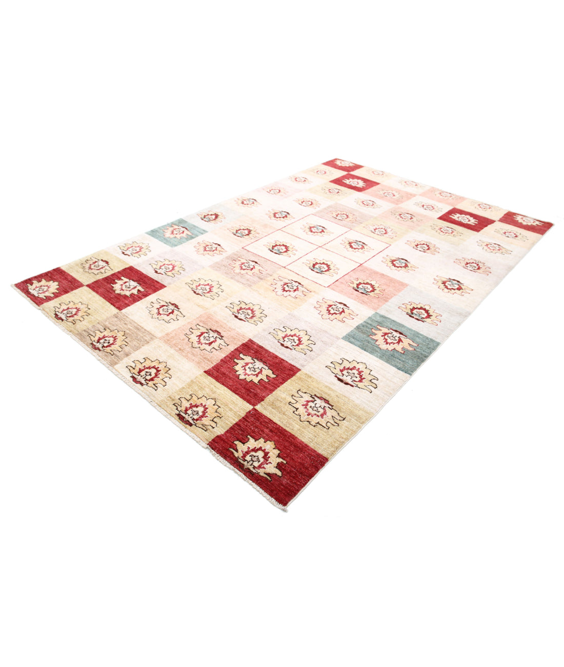 Modcar 6'1'' X 9'5'' Hand-Knotted Wool Rug 6'1'' x 9'5'' (183 X 283) / Beige / N/A