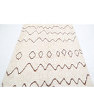 Moroccan 4'10'' X 7'7'' Hand-Knotted Wool Rug 4'10'' x 7'7'' (145 X 228) / Ivory / Taupe