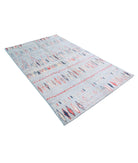 Moroccan 4'9'' X 7'9'' Hand-Knotted Wool Rug 4'9'' x 7'9'' (143 X 233) / Blue / Red