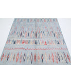 Moroccan 4'9'' X 7'9'' Hand-Knotted Wool Rug 4'9'' x 7'9'' (143 X 233) / Blue / Red