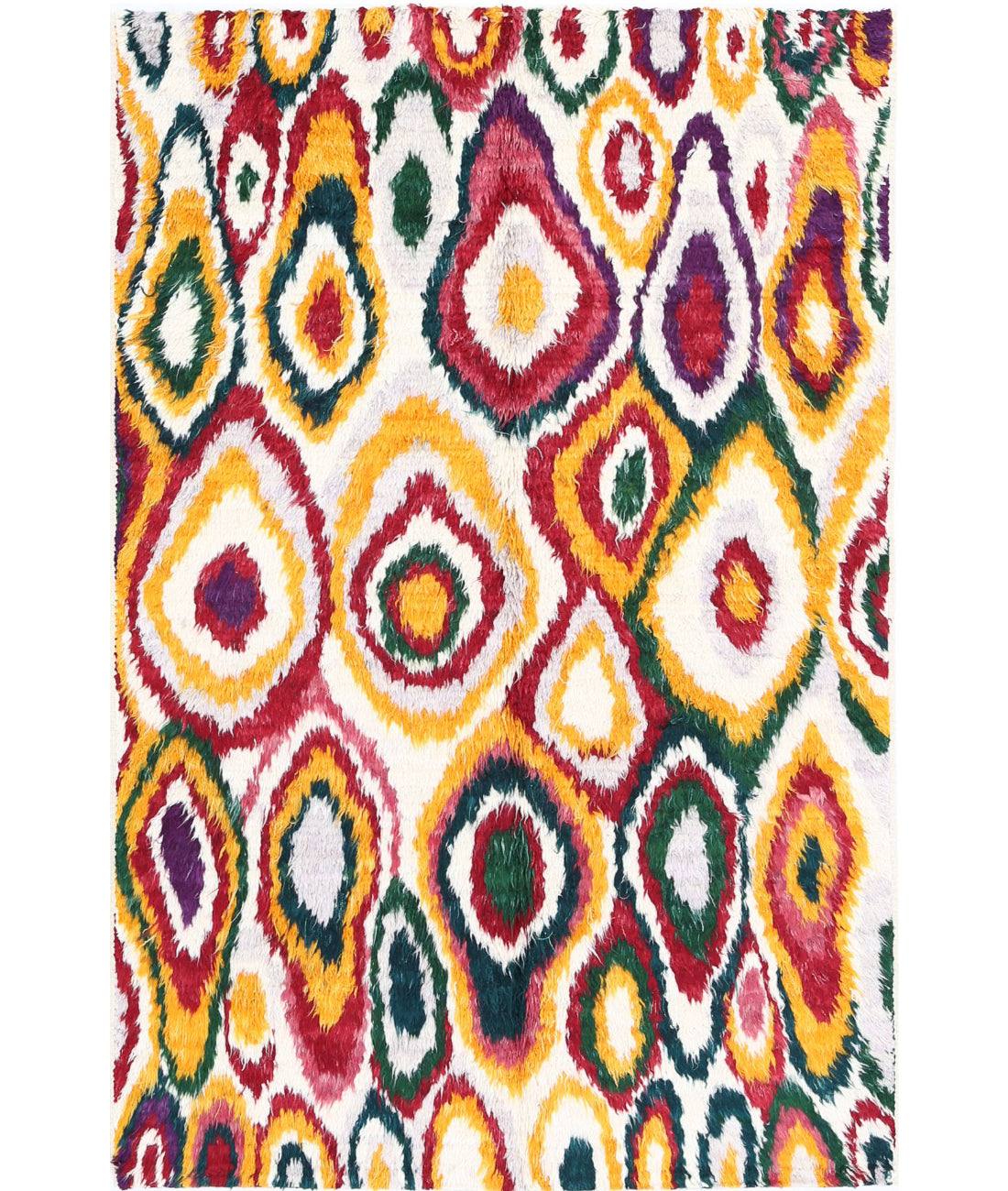 Moroccan 3'11'' X 6'0'' Hand-Knotted Wool Rug 3'11'' x 6'0'' (118 X 180) / Ivory / Multi