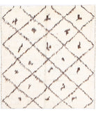 Moroccan 2'7'' X 2'10'' Hand-Knotted Wool Rug 2'7'' x 2'10'' (78 X 85) / Ivory / Taupe