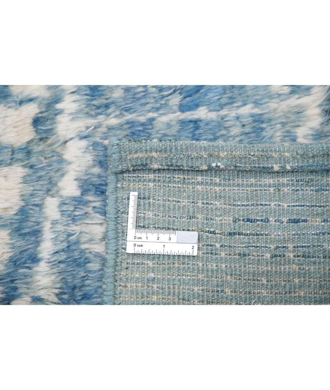 Moroccan 2'8'' X 9'4'' Hand-Knotted Wool Rug 2'8'' x 9'4'' (80 X 280) / Blue / Blue