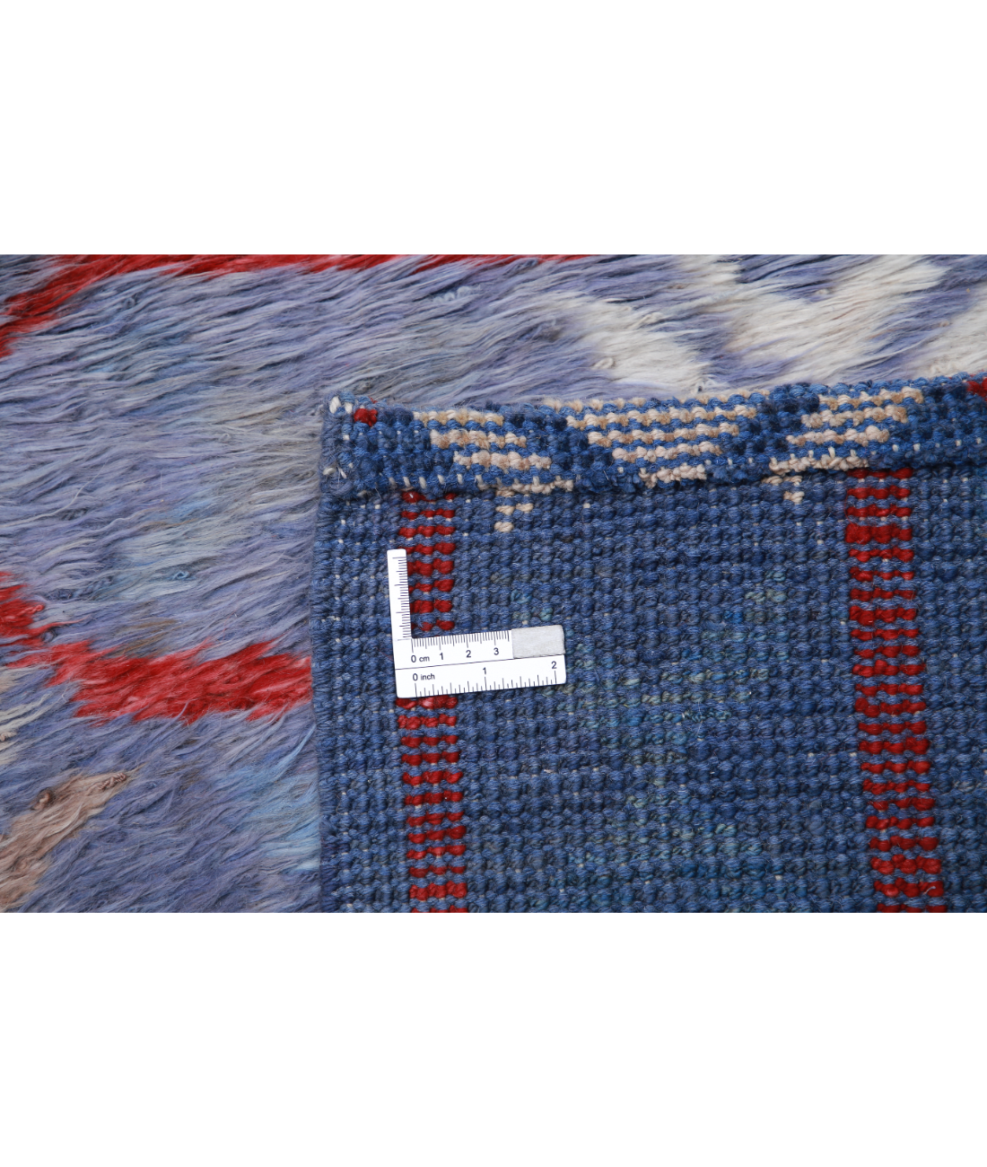 Moroccan 10'7'' X 13'9'' Hand-Knotted Wool Rug 10'7'' x 13'9'' (318 X 413) / Blue / Ivory