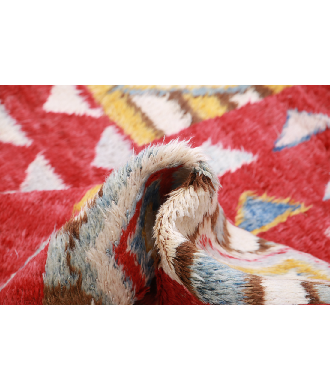 Moroccan 10'6'' X 13'9'' Hand-Knotted Wool Rug 10'6'' x 13'9'' (315 X 413) / Red / Ivory