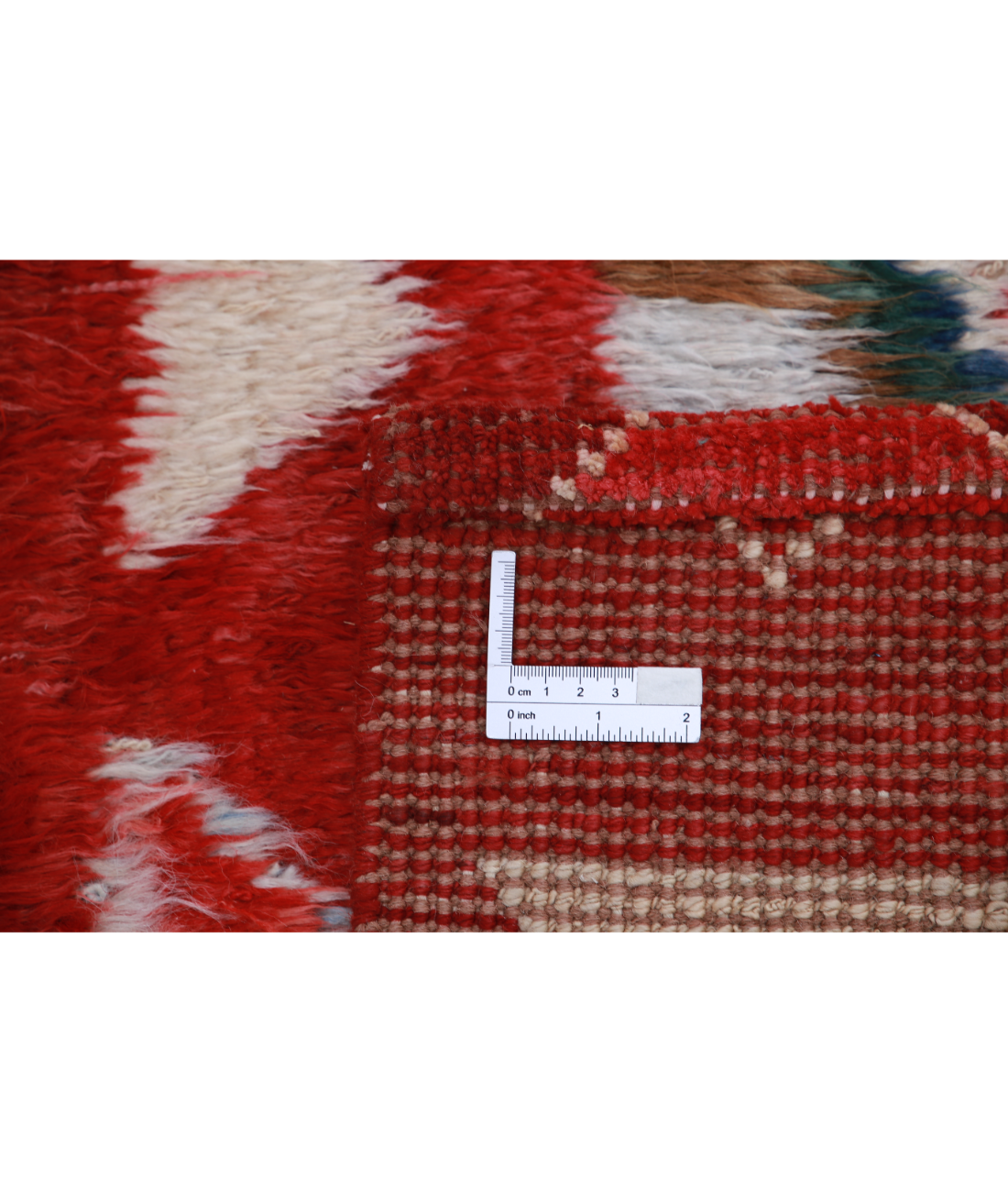 Moroccan 10'6'' X 13'9'' Hand-Knotted Wool Rug 10'6'' x 13'9'' (315 X 413) / Red / Ivory