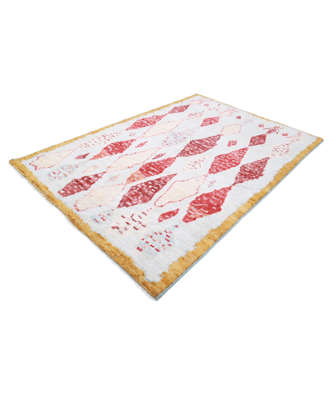 Moroccan 6'2'' X 9'1'' Hand-Knotted Wool Rug 6'2'' x 9'1'' (185 X 273) / Blue / Taupe