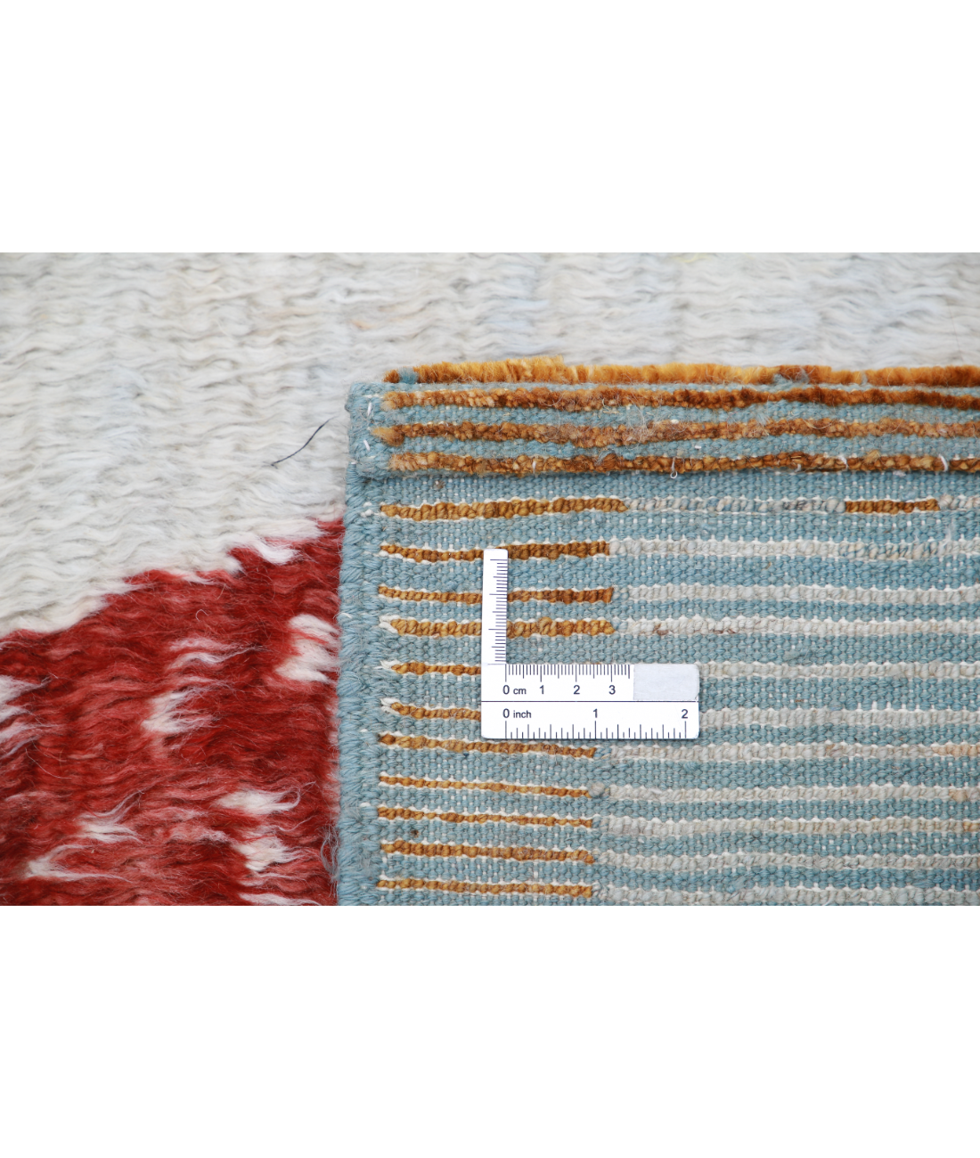 Moroccan 6'2'' X 9'1'' Hand-Knotted Wool Rug 6'2'' x 9'1'' (185 X 273) / Blue / Taupe