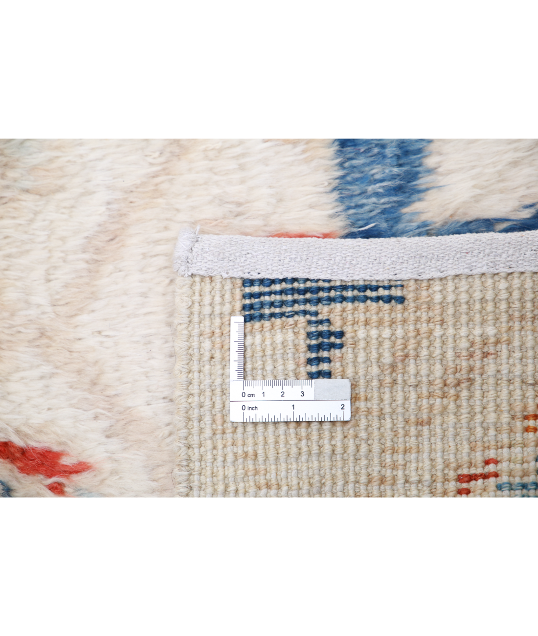 Moroccan 3'11'' X 6'1'' Hand-Knotted Wool Rug 3'11'' x 6'1'' (118 X 183) / Ivory / Red
