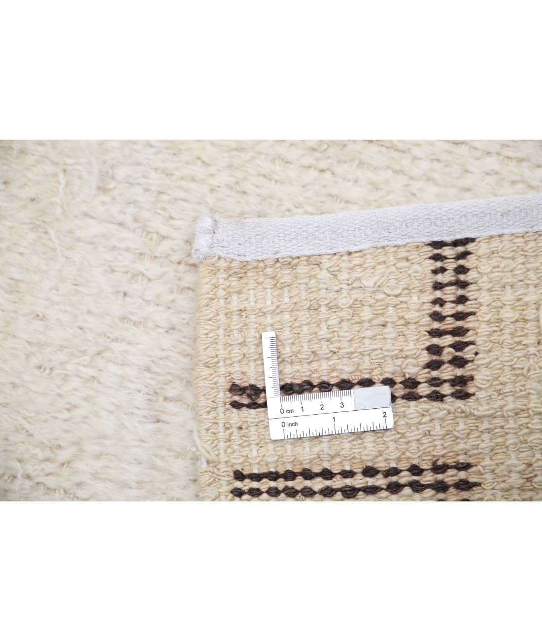 Moroccan 3'10'' X 5'8'' Hand-Knotted Wool Rug 3'10'' x 5'8'' (115 X 170) / Ivory / Brown