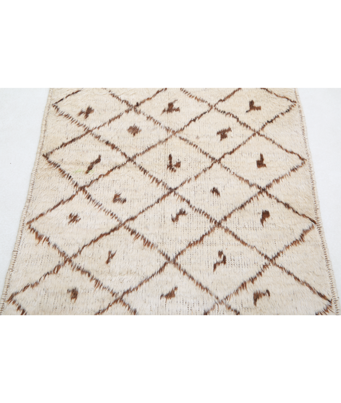 Moroccan 2'7'' X 2'10'' Hand-Knotted Wool Rug 2'7'' x 2'10'' (78 X 85) / Ivory / Taupe