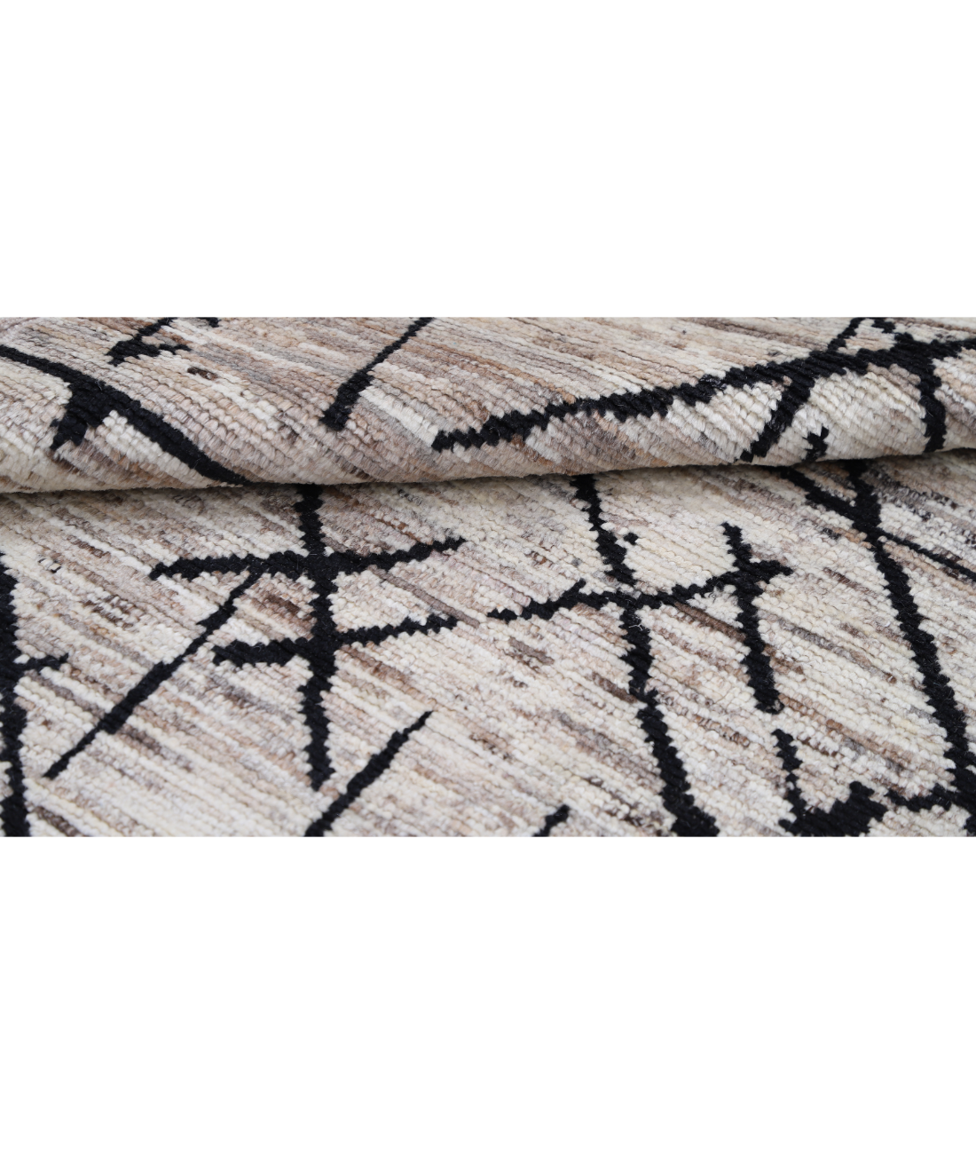 Hand Knotted Moroccan Wool Rug 4' 1" X 6' 0" 4' 1" X 6' 0" (124 X 183) / Brown / Brown