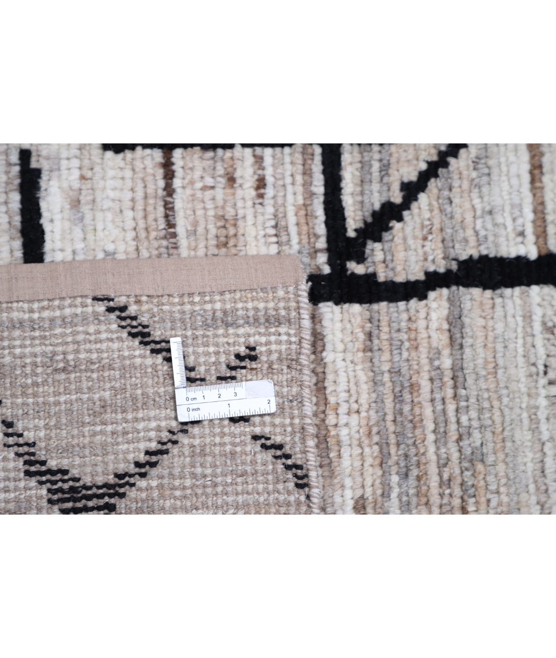 Hand Knotted Moroccan Wool Rug 4' 1" X 6' 0" 4' 1" X 6' 0" (124 X 183) / Brown / Brown