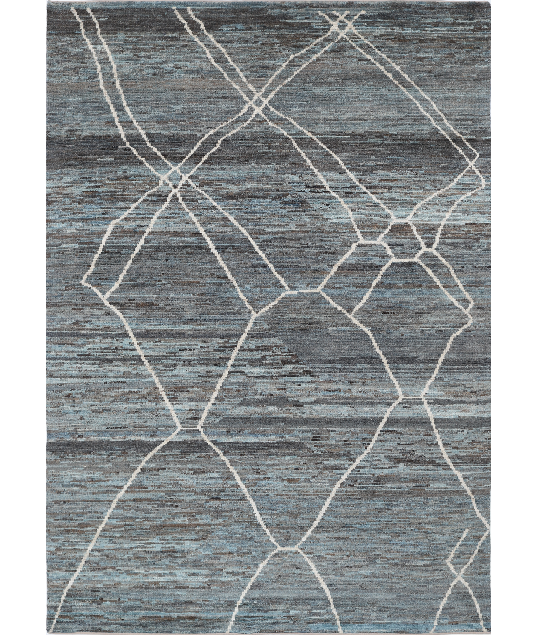 Hand Knotted Moroccan Wool Rug 5' 11" X 8' 9" 5' 11" X 8' 9" (180 X 267) / Grey / Grey