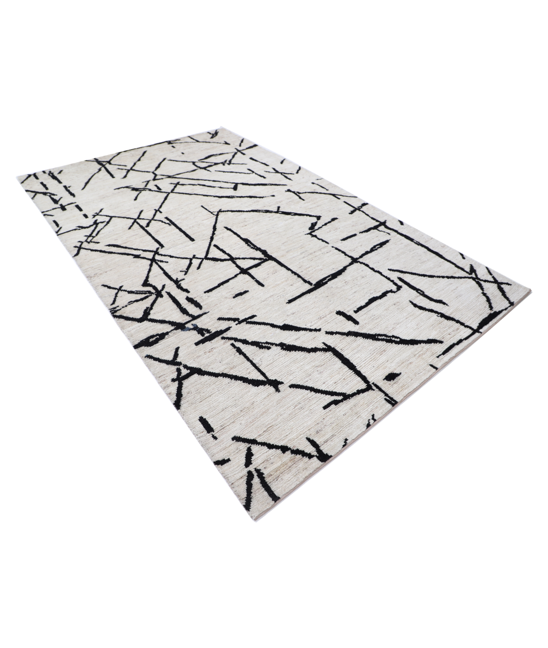 Hand Knotted Moroccan Wool Rug 5' 10" X 9' 4" 5' 10" X 9' 4" (178 X 284) / Ivory / Ivory