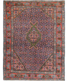Moud 3'9'' X 5'1'' Hand-Knotted Wool Rug 3'9'' x 5'1'' (113 X 153) / Blue / Rust