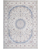 Nain 8'8'' X 11'10'' Hand-Knotted Wool Rug 8'8'' x 11'10'' (260 X 355) / Ivory / Blue