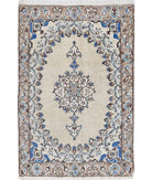 Nain 1'11'' X 2'10'' Hand-Knotted Wool-Silk Rug 1'11'' x 2'10'' (58 X 85) / Ivory / Taupe