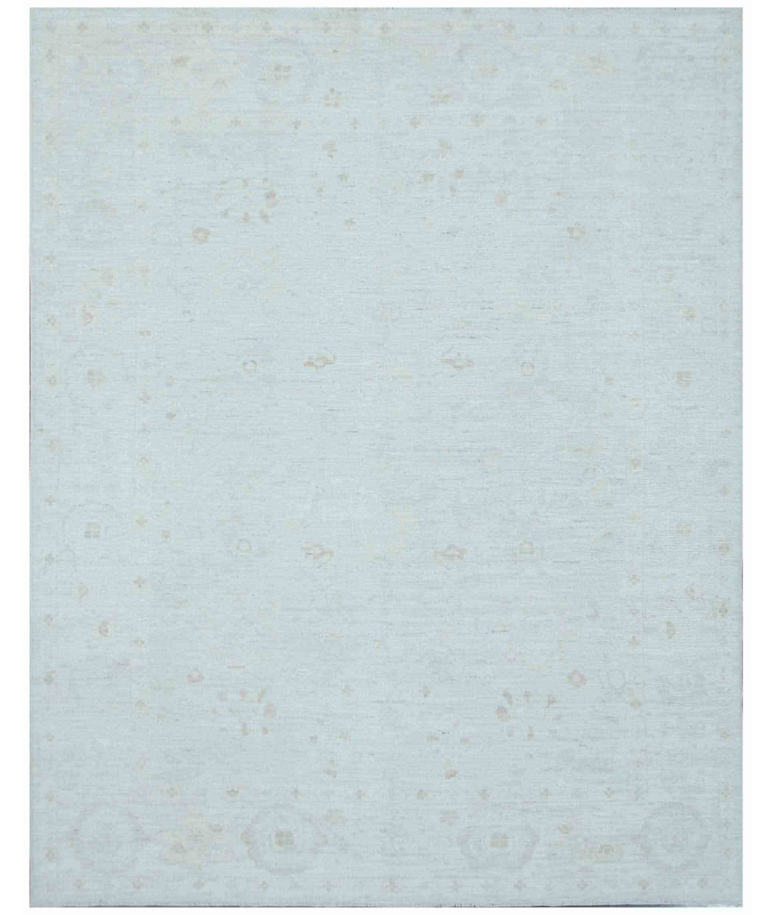 Hand Knotted Oushak Wool Rug 8' 2" X 10' 3" 8' 2" X 10' 3" (249 X 312) / Gray / Ivory