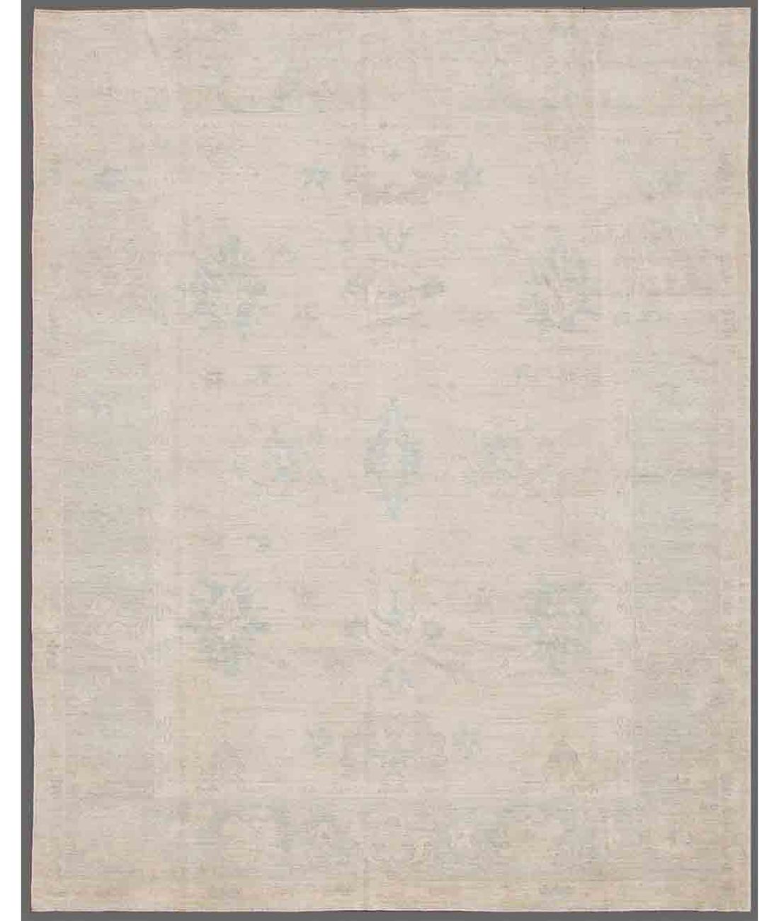 Hand Knotted Oushak Wool Rug 9' 4" X 11' 9" 9' 4" X 11' 9" (284 X 358) / Ivory / Ivory