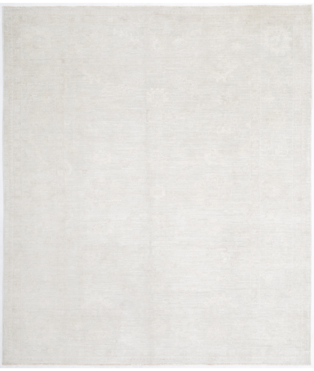 Hand Knotted Oushak Wool Rug 8' 1" X 9' 5" 8' 1" X 9' 5" (246 X 287) / Grey / Grey